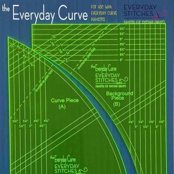 Everyday Curve Template Set for use with Everyday Curve Quilt Patterns by Everyday Stitches