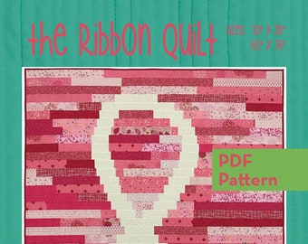 The Ribbon Quilt by Everyday Stitches, throw quit, wall hanging