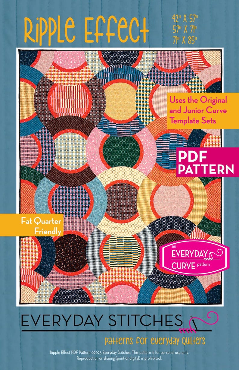 Ripple Effect, an Everyday Curve Pattern by Everyday Stitches - Etsy