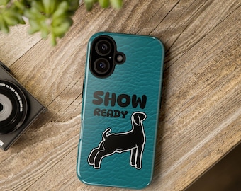 Show Ready Show Goat Phone Case | Teal Leather Texture Iphone Samsung Galaxy Google Pixel