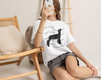 Eat Sleep Show Repeat T-Shirt | Market Lamb Silhouette Tee for FFA & 4-H Exhibitors | Livestock Show Shirt