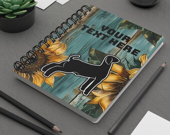 Cuaderno de espiral personalizado Market Goat, cuaderno FFA, libro de registro 4H