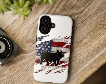 Show Hog Silhouette Phone Case | FFA 4H Fair Flag Design