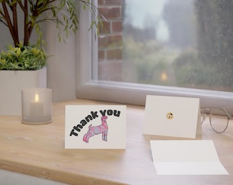 Pink Swarling FFA and 4H Market Goat Buyer's Thank you Card