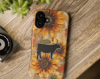 Custom FFA 4H Market Steer Phone Case with Sunflower Design, Durable Magnetic Tough Case for iPhone 17 & Samsung S26, Farm Youth Gift