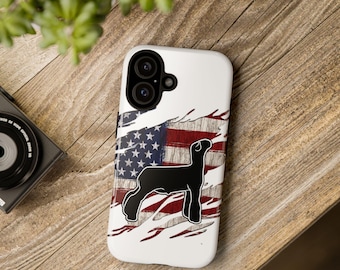 Rugged American Flag Lamb Silhouette Phone Case | FFA 4H Fair