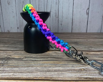 Rainbow Flower Paracord Goat Show Chain Collar