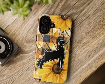 Show Goat Silhouette Sunflower Phone Case | FFA 4-H Fair Livestock