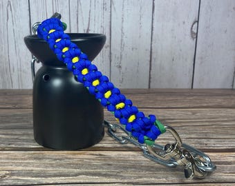 Elegant Blue Poppy Paracord Goat Show Chain Collar