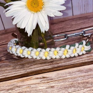 Handcrafted Daisy Paracord Goat Show Chain Collar image 6