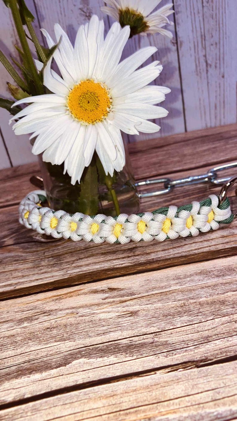 Handcrafted Daisy Paracord Goat Show Chain Collar image 6