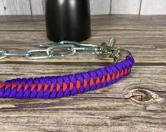 Handcrafted Dragon's Teeth Braid Paracord Goat Show Chain Collar