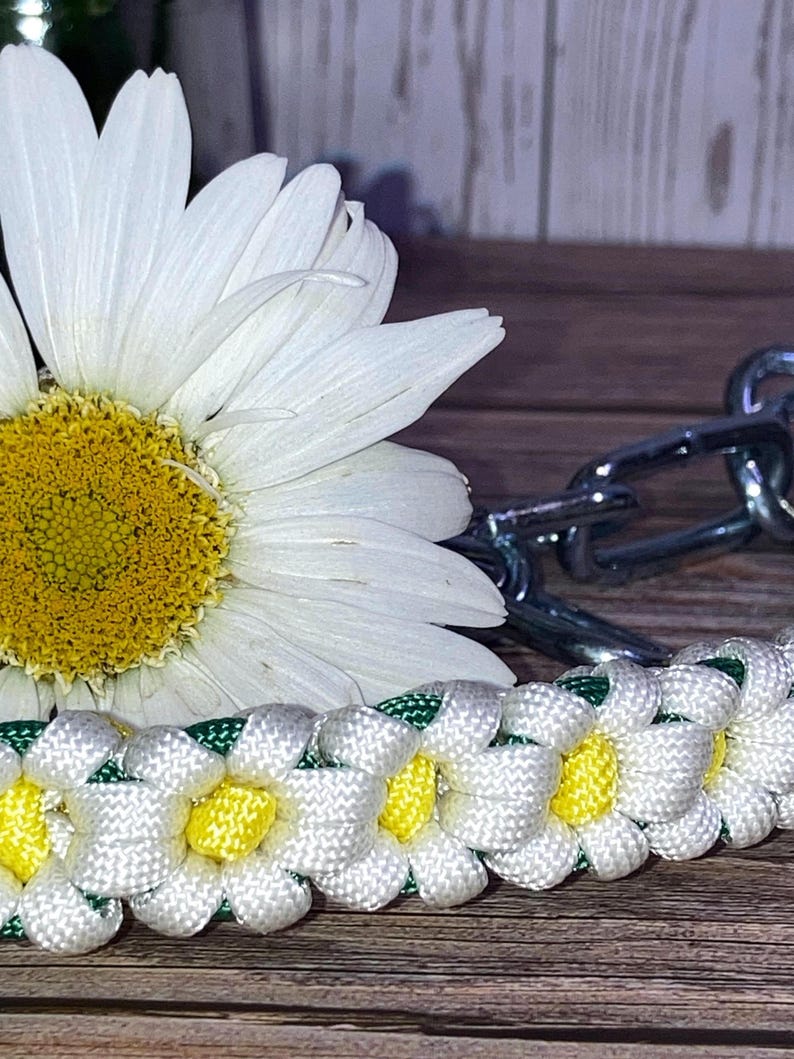 Handcrafted Daisy Paracord Goat Show Chain Collar image 2