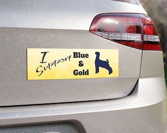 I Support Blue & Gold Market Goat Car Magnet | FFA Show Ring Corduroy Design