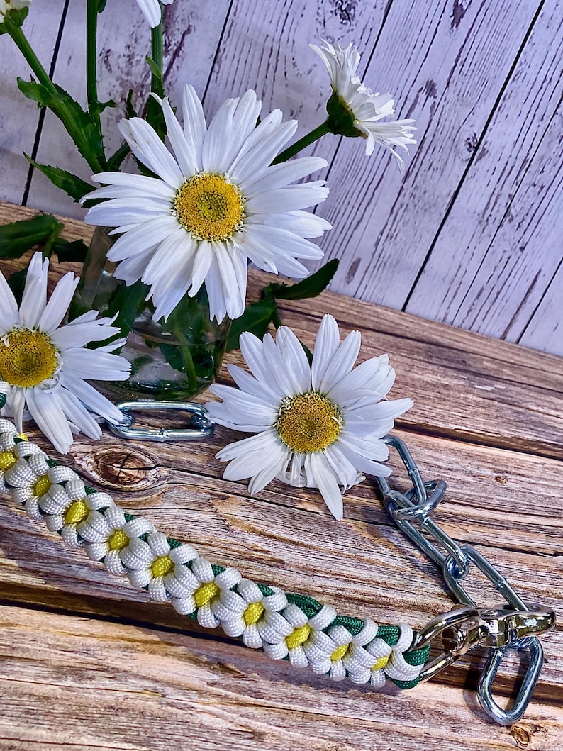 Handcrafted Daisy Paracord Goat Show Chain Collar image 3