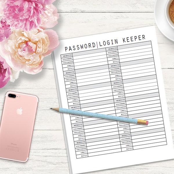 Refillable Password Book Etsy