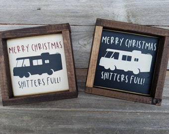 Shitter's Full - National Lampoon Griswold's - Rústico Madera Enmarcada Cartel - Decoración de Navidad