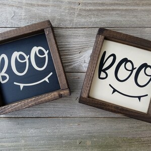 Rustic Boo Sign BOO - Rustic Wood Framed Mini Sign - Etsy
