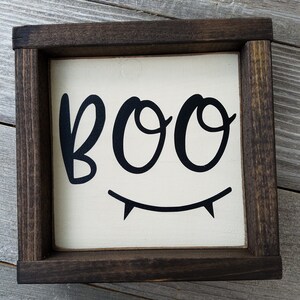 Rustic Boo Sign BOO - Rustic Wood Framed Mini Sign - Etsy