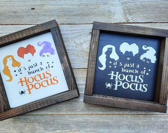 Hocus Pocus Sanderson Sisters Halloween Enmarcado signo de madera