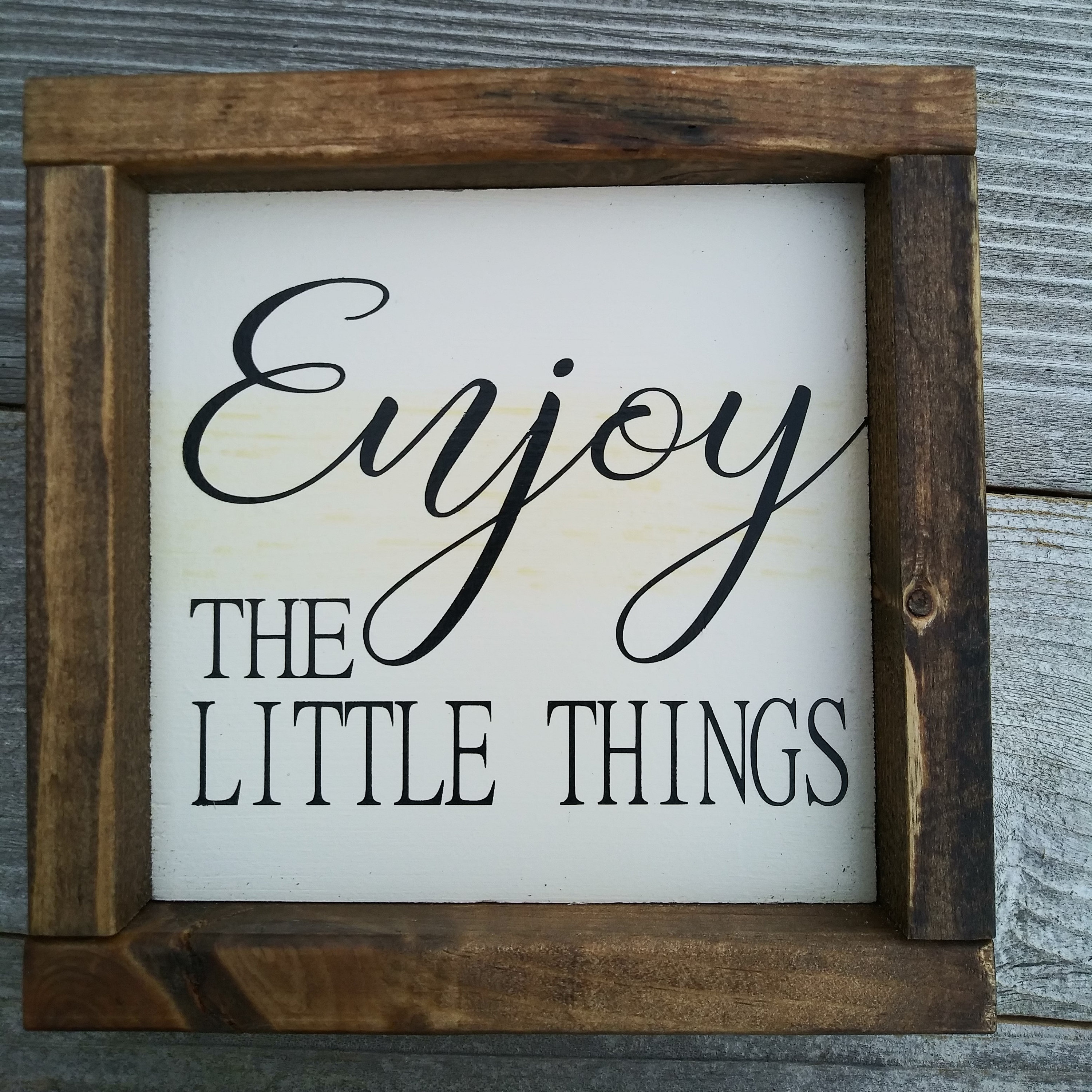 Rustic Enjoy Sign Enjoy the Little Things Rustic Wood Framed Sign - Etsy