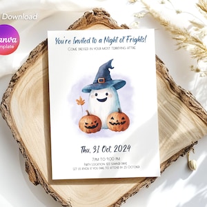 Halloween Birthday Invitation | Ghost Birthday Invite | Editable Halloween Invite for Kids