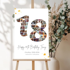 Personalized 18th Birthday Photo Collage - Custom Gift Idea