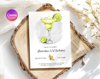 Editable 21st Birthday Party Invite | Digital invite template