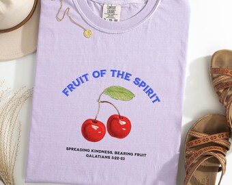 Fruits of the Spirit comfort colors tee, teen baptism gift, gift for goddaughter, adult baptism gift, spiritual shirt gift, Church merch