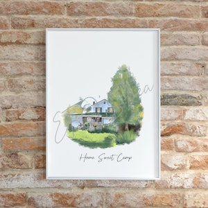 Custom DIGITAL Watercolor Home Portrait - Hand drawn house - Personalized Housewarming or Realtor Gift