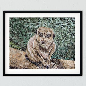 Stampa artistica di Meerkat Collage di carta strappata