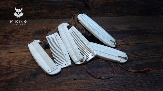 Viking Bone Comb with Bone Casing- Handmade Replica -Large