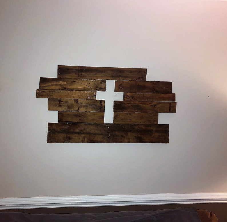 Rustic Pallet Cross Reclaimed Wood Cross Wall Decor Etsy