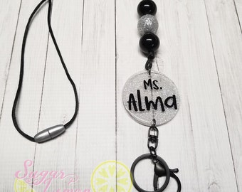Personalized Teacher Lanyard, Breakaway Lanyard, ID Badge Lanyard, Lanyard for Keys, School Lanyard, Teacher Gift, Teacher Accessories