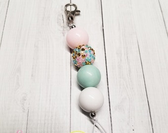 Bubblegum Keychain, Pastel Beads, Purse Accessories, Planner Accessories, Keychain, Charm Keychain, Purse Keychain