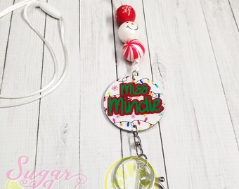 Teacher Lanyard, Snowman Lanyard, Christmas Lanyard, Xmas Theme, Jolly, Teacher Gift, Ornament Lanyard, Merry Christmas, Winter Snowflake