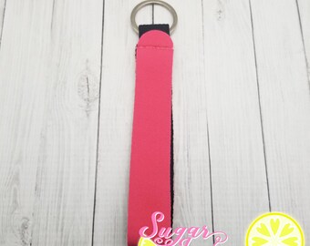 Pink Keychain Lanyard Wrist Strap