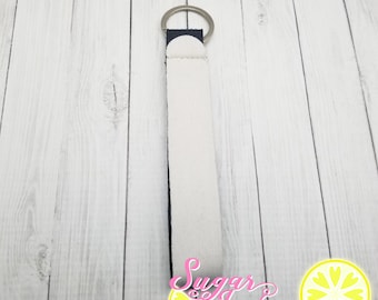 White Keychain Lanyard Wrist Strap