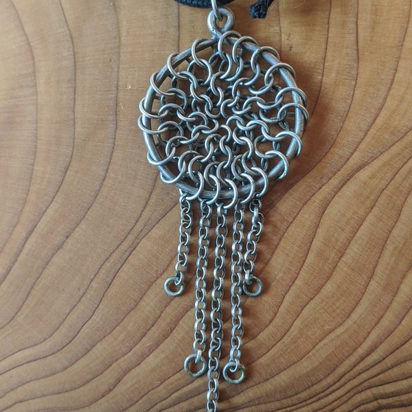 Silver Chain Mail Manadala Pendant (M2)