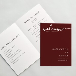 LARA Minimalist Wedding Program Booklet Template - Customise and Print - Templett Instant Download