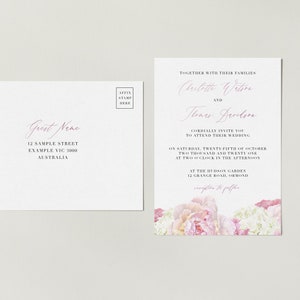 CHARLOTTE Floral Wedding Invitation Template – Customise and Print – Templett Instant Download