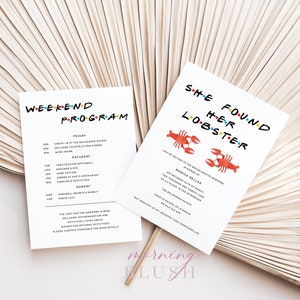 MONICA Friends Theme Bachelorette Weekend Invitation Program Template - Customise and Print - Templett Instant Download