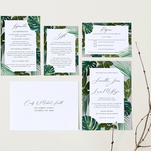KALA Tropical Wedding Invitation Template Bundle – Customise and Print – Templett Instant Download