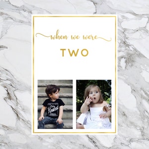 TEMPLETT DIY Gold Age Table Number Template - When We Were - Customisable and Printable - Instant Download