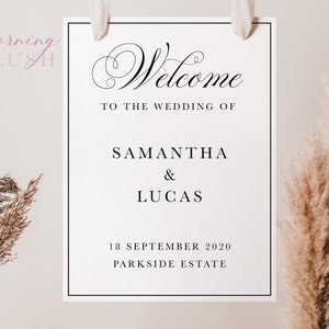 AMELIA Modern Classic Wedding Welcome Sign Template – Customise and Print – Templett Instant Download