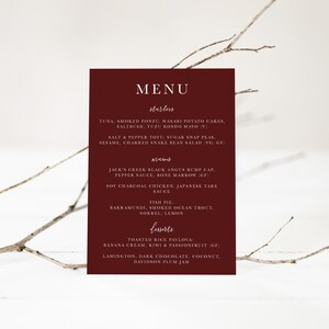 LARA Minimalist Wedding Menu Template - Customise and Print - Templett Instant Download