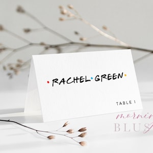 Modello segnaposto per matrimonio a tema MONICA Friends - Personalizza e stampa - Download istantaneo Templett