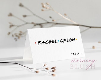 MONICA Friends Theme Wedding Placecard Template - Customise and Print - Templett Instant Download