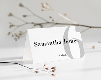ZARA Minimalist Wedding Placecard Template - Customise and Print - Templett Instant Download