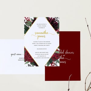 RUBY Floral Bridal Shower Template - Customise and Print - Templett Instant Download